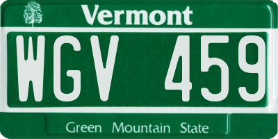 VT license plate WGV459