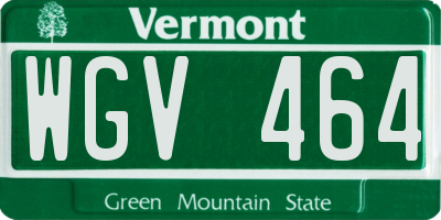 VT license plate WGV464