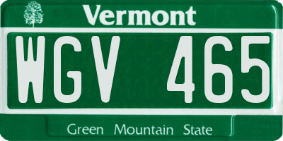 VT license plate WGV465