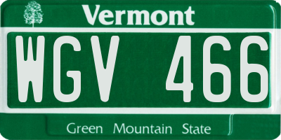 VT license plate WGV466