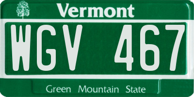 VT license plate WGV467