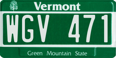 VT license plate WGV471