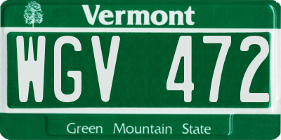 VT license plate WGV472