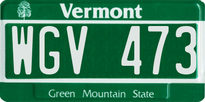 VT license plate WGV473