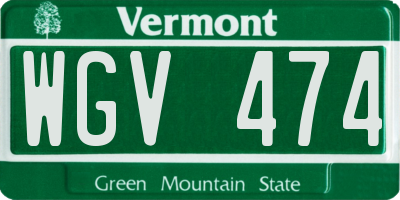 VT license plate WGV474