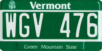 VT license plate WGV476