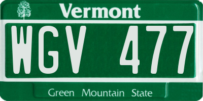VT license plate WGV477