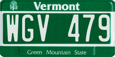 VT license plate WGV479