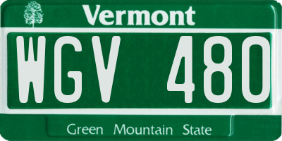 VT license plate WGV480