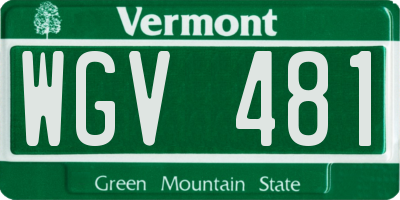 VT license plate WGV481