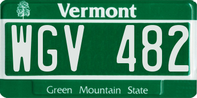 VT license plate WGV482