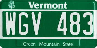 VT license plate WGV483