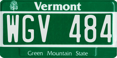 VT license plate WGV484
