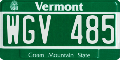VT license plate WGV485