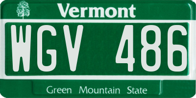 VT license plate WGV486