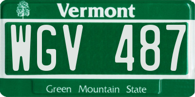 VT license plate WGV487