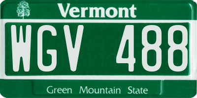 VT license plate WGV488