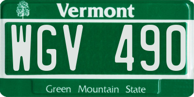 VT license plate WGV490