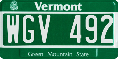 VT license plate WGV492