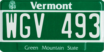 VT license plate WGV493