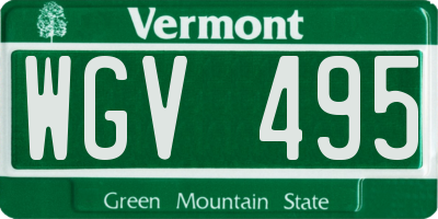 VT license plate WGV495