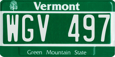 VT license plate WGV497