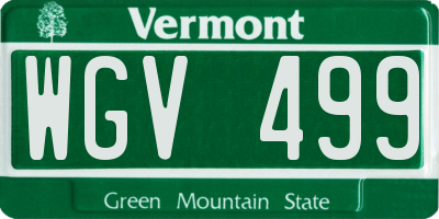 VT license plate WGV499