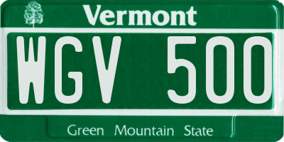 VT license plate WGV500