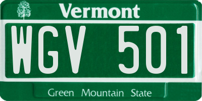 VT license plate WGV501