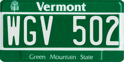 VT license plate WGV502