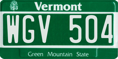 VT license plate WGV504