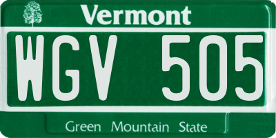 VT license plate WGV505