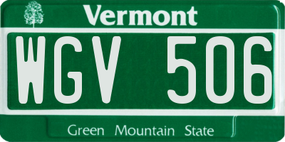 VT license plate WGV506