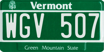 VT license plate WGV507