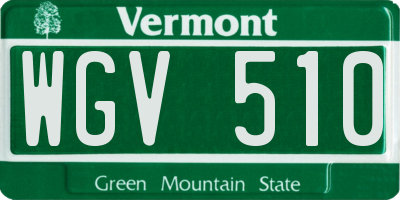 VT license plate WGV510