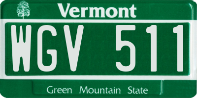 VT license plate WGV511