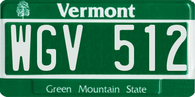 VT license plate WGV512