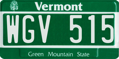 VT license plate WGV515
