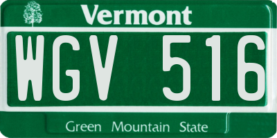 VT license plate WGV516