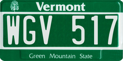 VT license plate WGV517