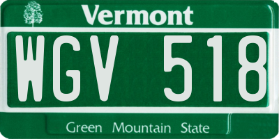 VT license plate WGV518