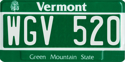VT license plate WGV520