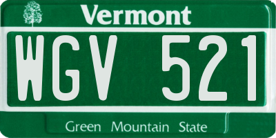 VT license plate WGV521