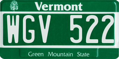 VT license plate WGV522