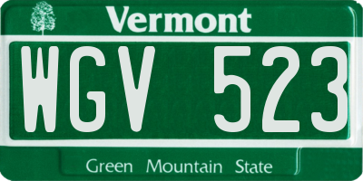 VT license plate WGV523