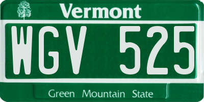 VT license plate WGV525