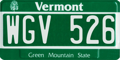 VT license plate WGV526