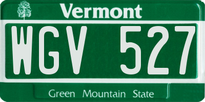 VT license plate WGV527