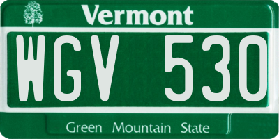 VT license plate WGV530