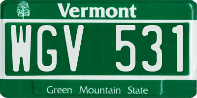 VT license plate WGV531